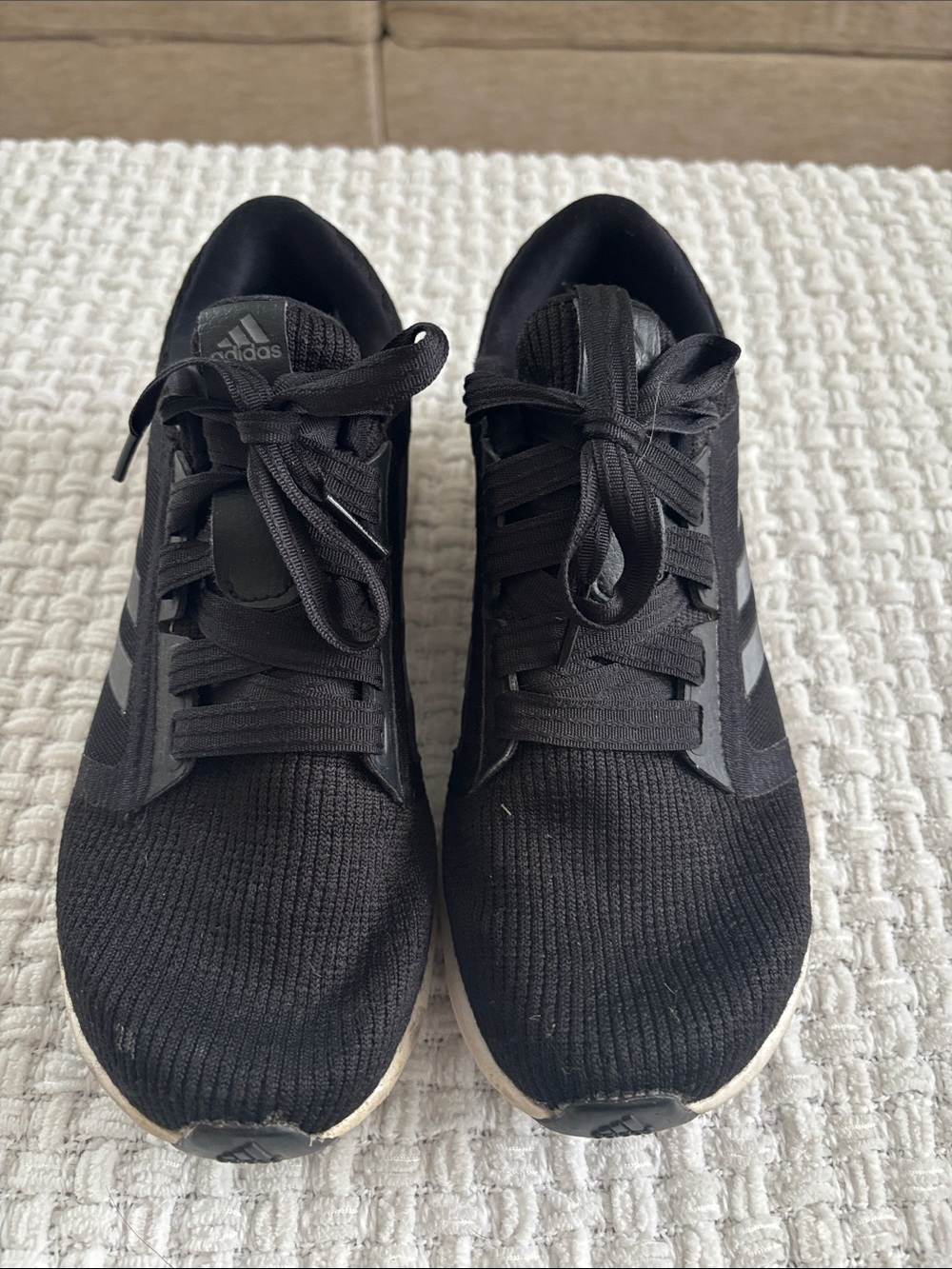 adidas Black Women's Knit Lace-Up Sneakers